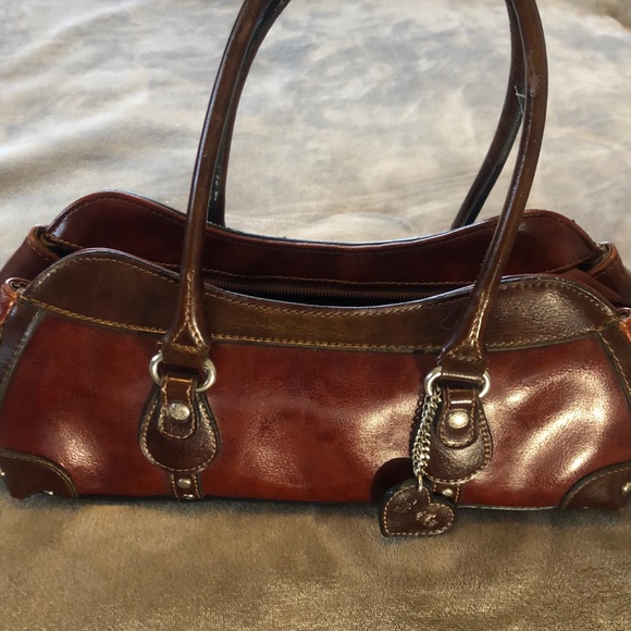 Rina Rich Handbags - Lovely Rina Rich Vintage brown leather & vinyl small Bag